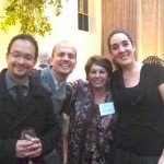Nohra Padilla with supporters Federico Parra and Lucia Fernandez of WIEGO, and Manuel Rosaldo, a doctoral student at UC Berkeley researching waste pickers' movements in Latin America.