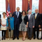 Nohra Padilla and other Goldman Environmental Prize winners meet President Barack Obama at the White House. Photo credit: Goldman Prize.