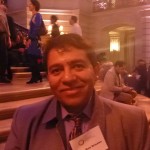 A smiling Silvio Ruiz Grisales, Colombian waste pickers' leader, at the Goldman Environmental Prize ceremony. Photo credit: Lucia Fernandez.