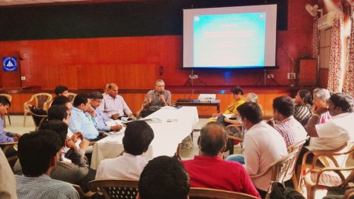 Mr. K. Narayan, MD, NSKFDC in the workshop hosted by the Alliance of Indian Wastepickers.