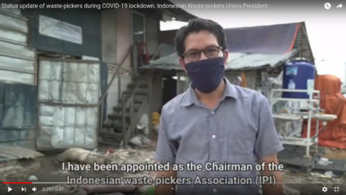 El presidente del Sindicato de las Recicladoras y los Recicladores de Indonesia (IPI, http://www.si-ipi.com/), Prispolly Lengkong, informa sobre la situación de las recicladoras y los recicladores durante el confinamiento por COVID-19.