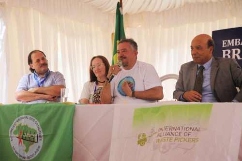 Pietro Luppi, Babra Weber, Severino Lima Jr, and Silvio Alburquerque at the presentation.