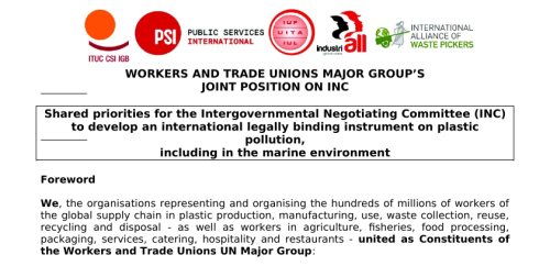 Shared priorities for the Intergovernmental Negotiating Committee (INC) to develop an international legally binding instrument on plastic pollution, including in the marine environment
